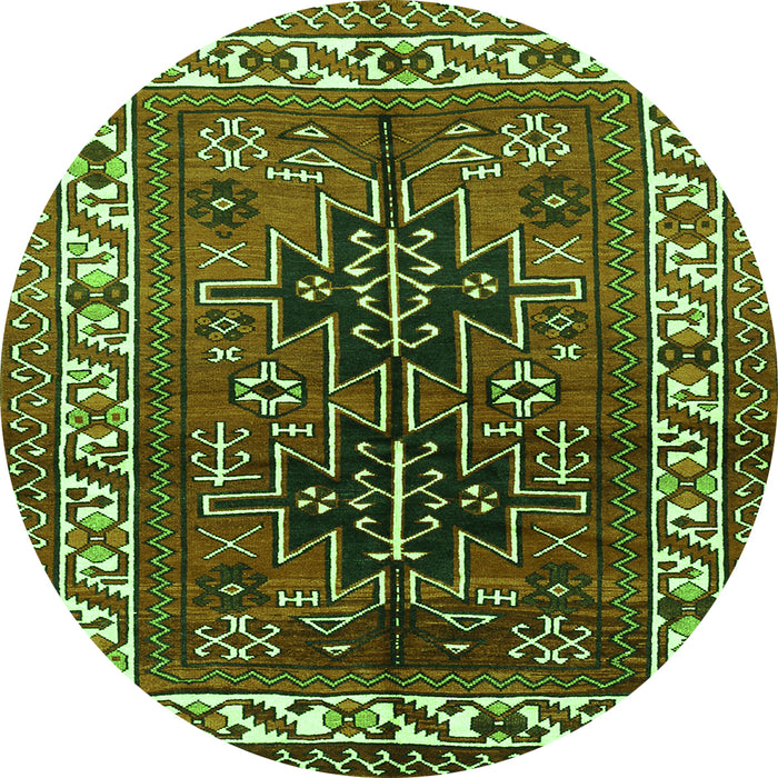 Square Persian Green Traditional Rug, tr2845grn