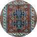 Round Persian Light Blue Traditional Rug, tr2845lblu
