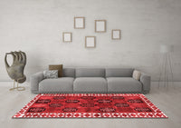 Machine Washable Persian Red Traditional Rug, wshtr2846red