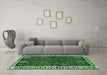 Machine Washable Persian Emerald Green Traditional Area Rugs in a Living Room,, wshtr2846emgrn