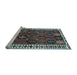 Sideview of Machine Washable Persian Light Blue Traditional Rug, wshtr2846lblu