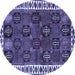 Round Persian Blue Traditional Rug, tr2846blu