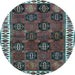 Round Persian Light Blue Traditional Rug, tr2846lblu