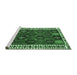 Sideview of Machine Washable Persian Emerald Green Traditional Area Rugs, wshtr2846emgrn