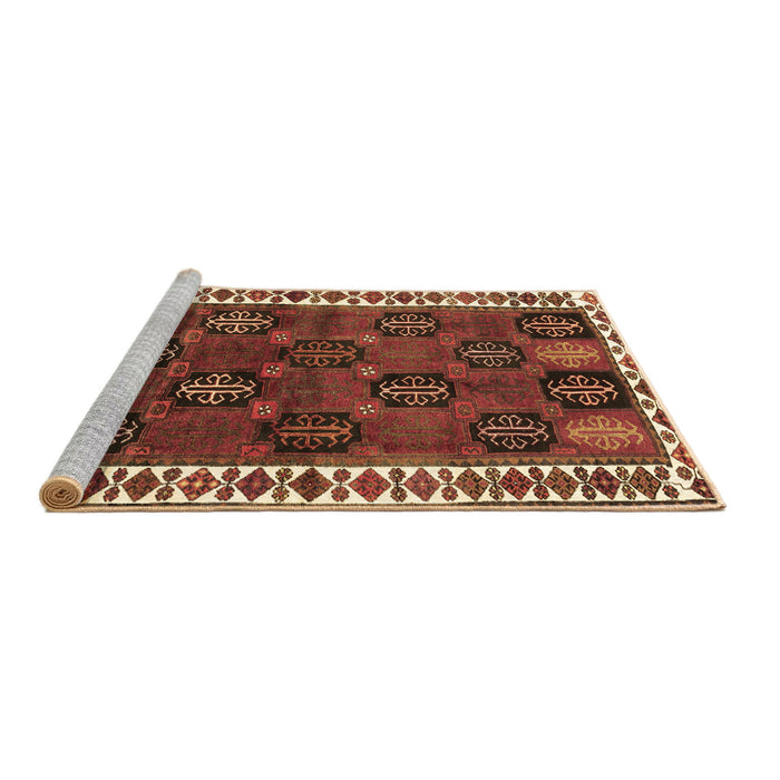 Sideview of Machine Washable Persian Brown Traditional Rug, wshtr2846brn