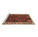 Sideview of Machine Washable Persian Brown Traditional Rug, wshtr2846brn