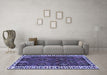 Machine Washable Persian Blue Traditional Rug in a Living Room, wshtr2846blu