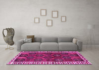 Machine Washable Persian Pink Traditional Rug, wshtr2846pnk