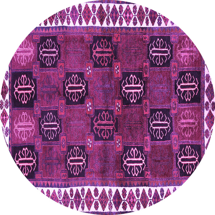 Round Persian Purple Traditional Rug, tr2846pur