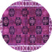 Round Persian Purple Traditional Rug, tr2846pur