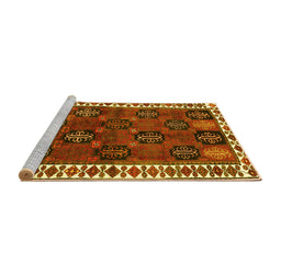 Sideview of Machine Washable Persian Yellow Traditional Rug, wshtr2846yw