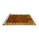 Sideview of Machine Washable Persian Yellow Traditional Rug, wshtr2846yw