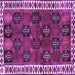 Square Machine Washable Persian Purple Traditional Area Rugs, wshtr2846pur