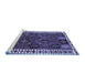 Sideview of Machine Washable Persian Blue Traditional Rug, wshtr2846blu