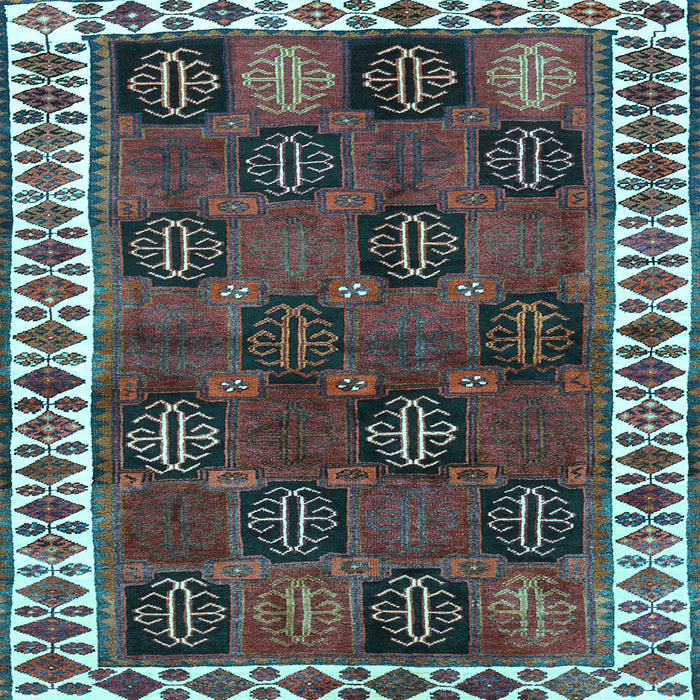 Square Machine Washable Persian Light Blue Traditional Rug, wshtr2846lblu