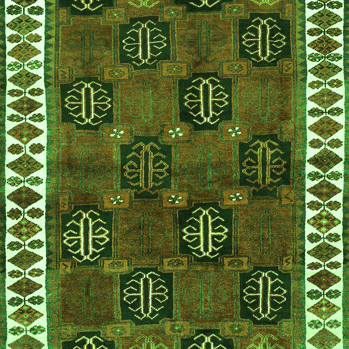 Serging Thickness of Machine Washable Persian Green Traditional Area Rugs, wshtr2846grn