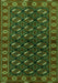 Serging Thickness of Machine Washable Persian Green Traditional Area Rugs, wshtr2847grn