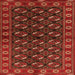 Round Machine Washable Persian Orange Traditional Area Rugs, wshtr2847org