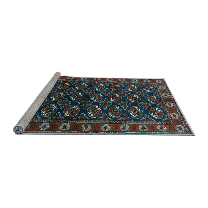 Sideview of Machine Washable Persian Light Blue Traditional Rug, wshtr2847lblu