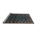 Sideview of Machine Washable Persian Light Blue Traditional Rug, wshtr2847lblu