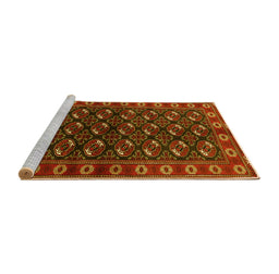 Sideview of Machine Washable Persian Yellow Traditional Rug, wshtr2847yw
