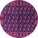 Round Persian Purple Traditional Rug, tr2847pur
