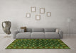 Machine Washable Persian Green Traditional Area Rugs in a Living Room,, wshtr2847grn