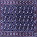 Square Machine Washable Persian Blue Traditional Rug, wshtr2847blu