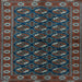 Square Machine Washable Persian Light Blue Traditional Rug, wshtr2847lblu