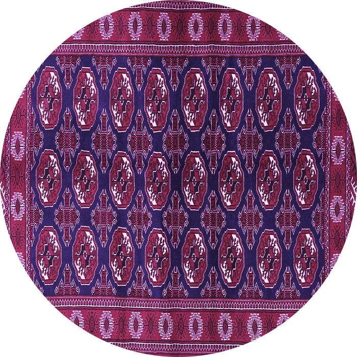 Round Machine Washable Persian Purple Traditional Area Rugs, wshtr2847pur