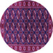 Round Machine Washable Persian Purple Traditional Area Rugs, wshtr2847pur