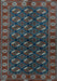 Machine Washable Persian Light Blue Traditional Rug, wshtr2847lblu