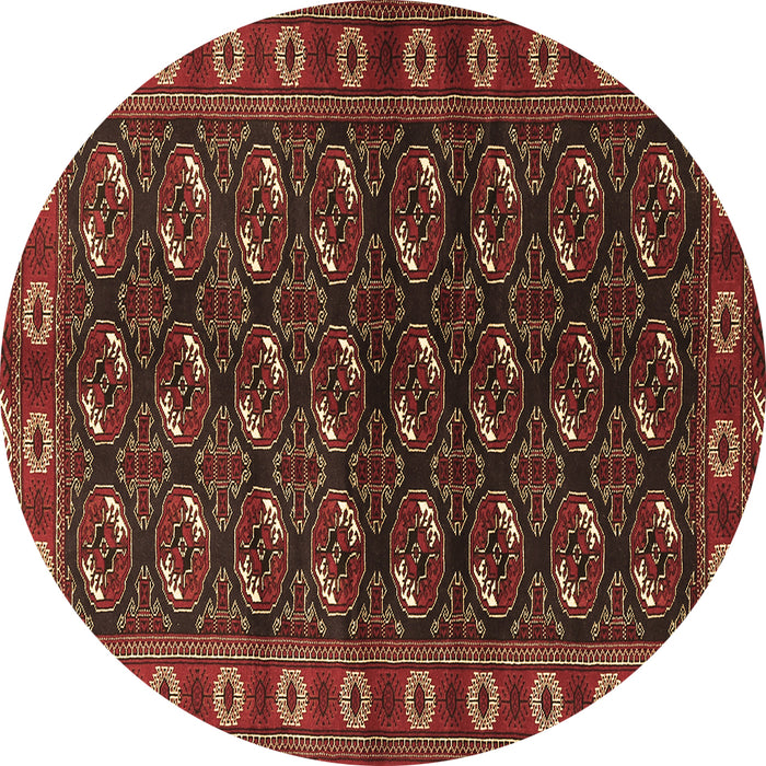 Round Persian Brown Traditional Rug, tr2847brn