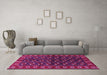 Machine Washable Persian Pink Traditional Rug in a Living Room, wshtr2847pnk