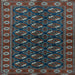 Square Persian Light Blue Traditional Rug, tr2847lblu