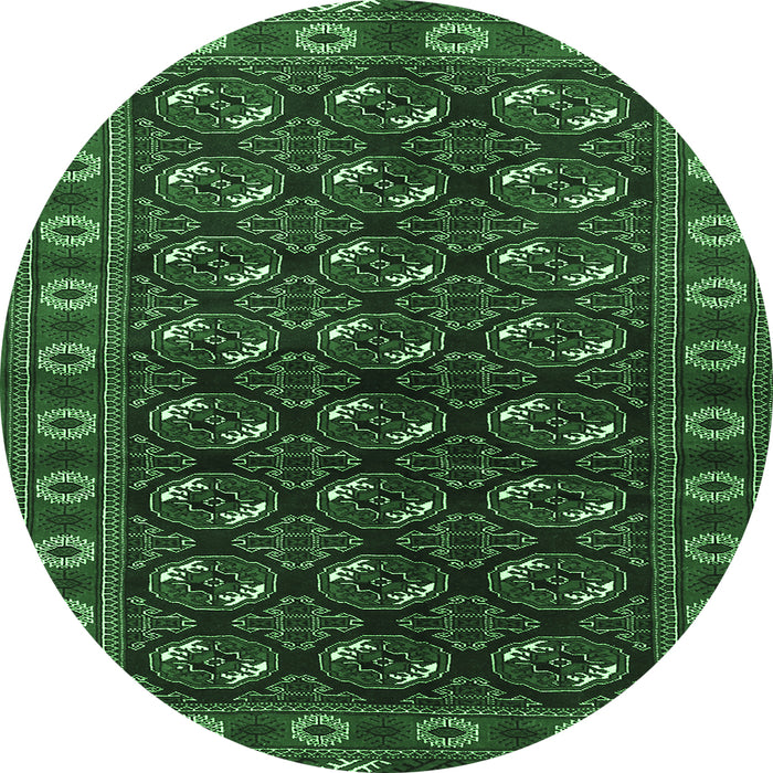 Round Persian Emerald Green Traditional Rug, tr2847emgrn