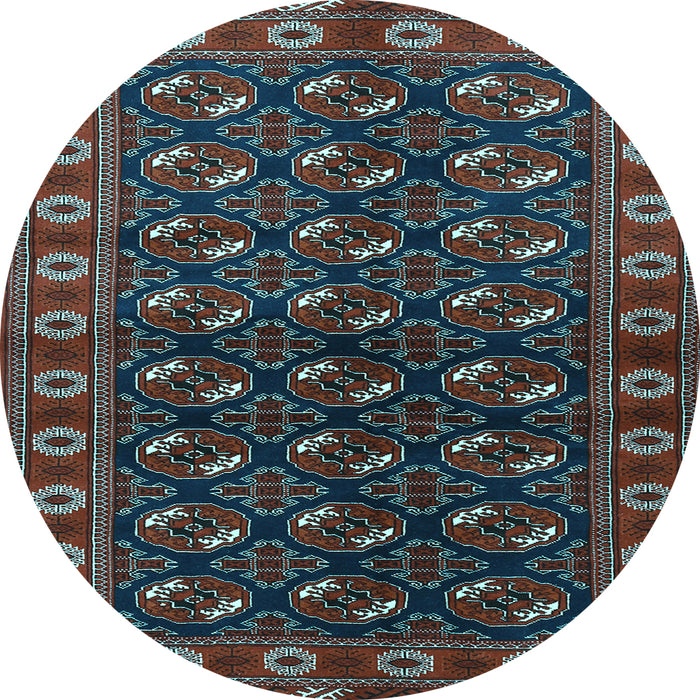 Round Machine Washable Persian Light Blue Traditional Rug, wshtr2847lblu