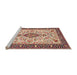 Sideview of Machine Washable Traditional Brown Rug, wshtr2848