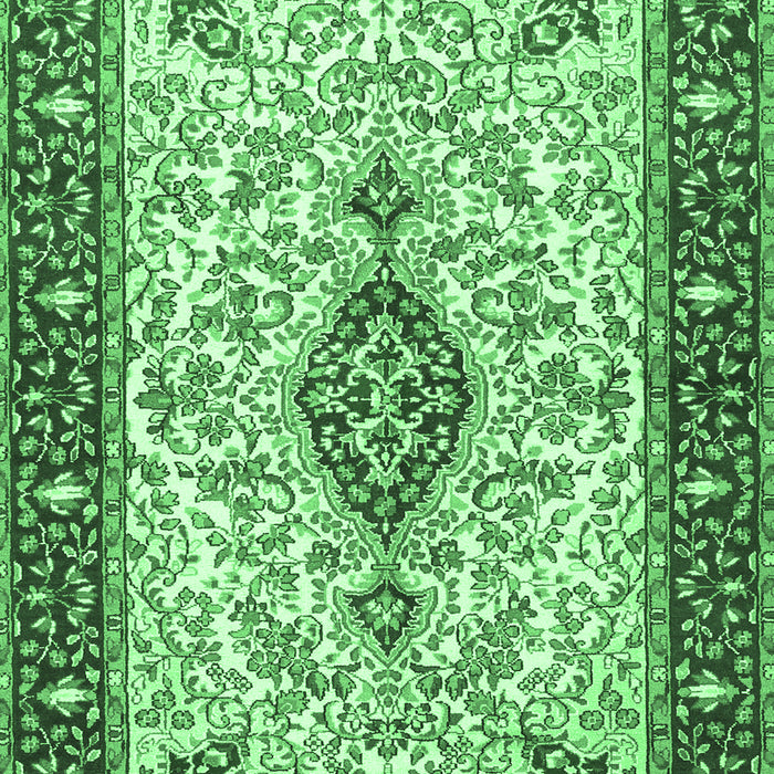 Machine Washable Persian Emerald Green Traditional Area Rugs, wshtr2848emgrn