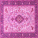 Square Machine Washable Persian Pink Traditional Rug, wshtr2848pnk