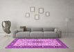 Machine Washable Persian Purple Traditional Area Rugs in a Living Room, wshtr2848pur