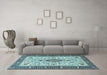 Machine Washable Persian Light Blue Traditional Rug in a Living Room, wshtr2848lblu