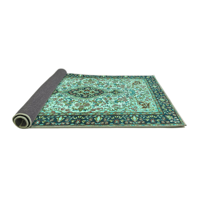 Sideview of Persian Turquoise Traditional Rug, tr2848turq