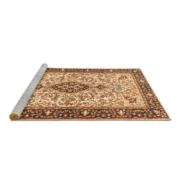Sideview of Machine Washable Persian Brown Traditional Rug, wshtr2848brn