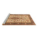 Sideview of Machine Washable Persian Brown Traditional Rug, wshtr2848brn