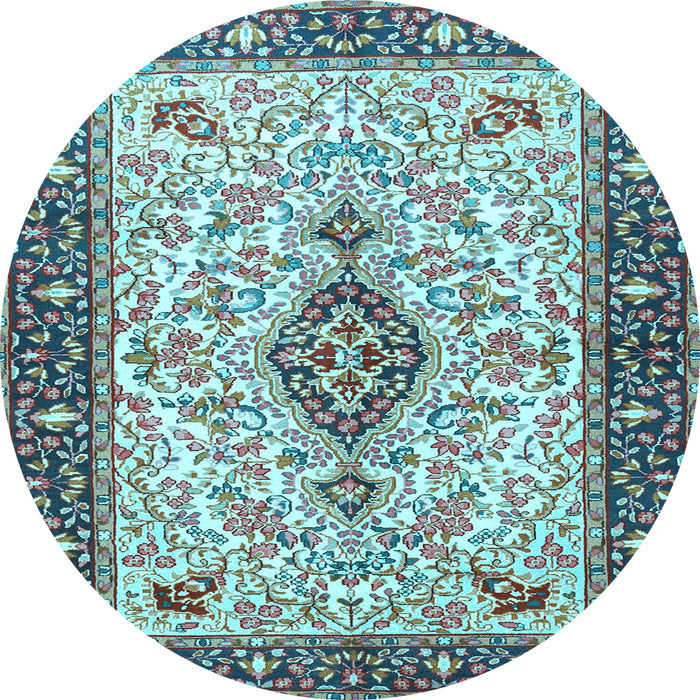 Round Persian Light Blue Traditional Rug, tr2848lblu