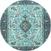 Round Persian Light Blue Traditional Rug, tr2848lblu