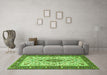 Machine Washable Persian Green Traditional Area Rugs in a Living Room,, wshtr2848grn