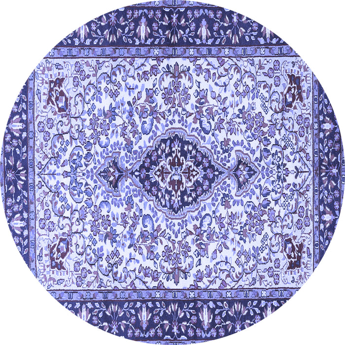 Round Persian Blue Traditional Rug, tr2848blu