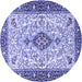Round Persian Blue Traditional Rug, tr2848blu